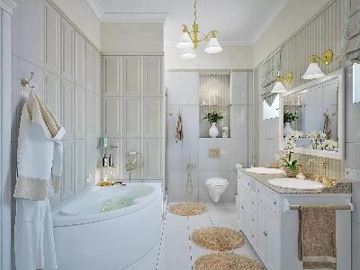 Оригинальное стилистическое оформление ванной комнаты