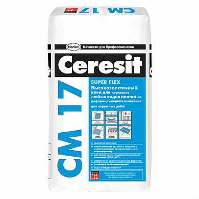 Клей для плитки эластичный Ceresit CM 17 Super Flex, 5 кг