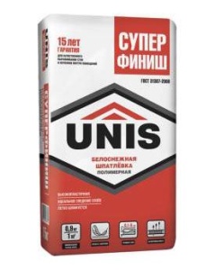 Купить на centrosnab.ru Полимерная шпатлевка Супер Финиш (Юнис), 15 кг по цене от 348,00 руб.!