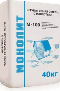 Купить на centrosnab.ru Штукатурная смесь с известью М-100 Монолит, 40 кг по цене от 231,00 руб.!