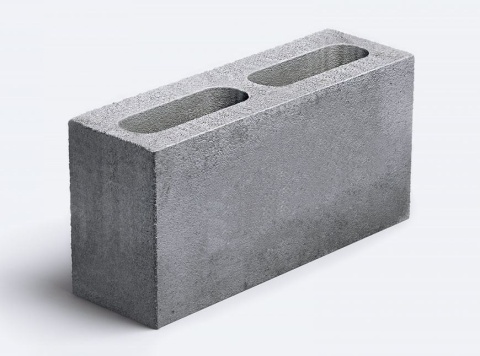 Блок бетонный 2-х щелевой СКЦ-14Л, КСР-ПЗ-ПС-39-100-F75-1450, 390х140х188мм