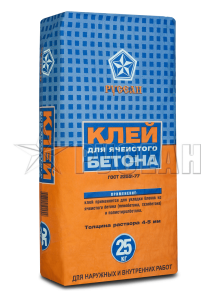 Купить на centrosnab.ru Клей для ячеистого бетона Русеан, 25 кг по цене от 200,00 руб.!