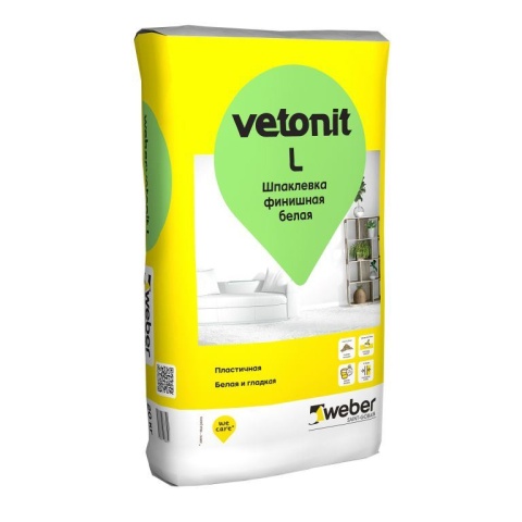 Шпаклевка финишная белая Vetonit L, 20 кг