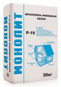 Купить на centrosnab.ru Шпаклёвка супер-финишная полимерная Р-19 Монолит, 30 кг по цене от 412,00 руб.!