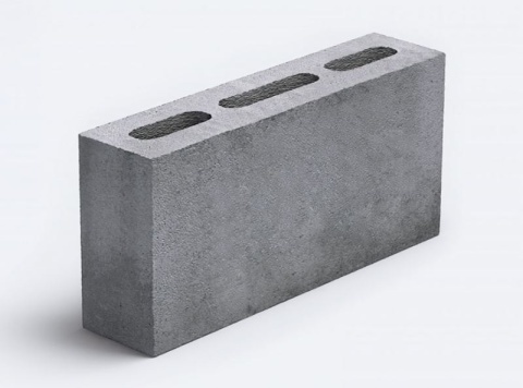 Блок бетонный 3-х пустотный перегородочный М100 390х80х188мм, КПР-ПР-ПС-39-100-F50-1670