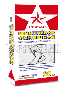 Купить на centrosnab.ru Шпатлевка финишная гипсовая Русеан, 20 кг по цене от 355,00 руб.!