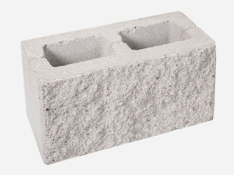 Блок рваный камень 390х190х188 мм (1-сторонний) белый