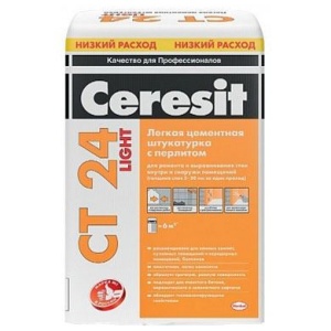 Купить на centrosnab.ru Штукатурка легкая Ceresit CT 24 LIGHT, 20 кг по цене от 396,00 руб.!