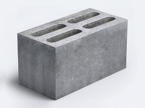 Блок бетонный стеновой 4-х пустотный М100 390х240х188мм, КСР-ПР-ПС-39-100-F50-1200