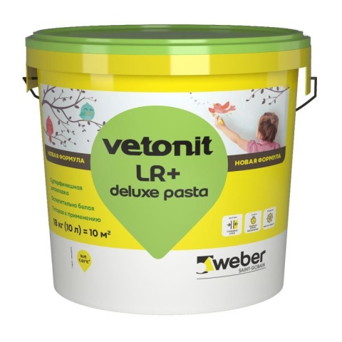 Шпаклевка суперфинишная под окраску и обои Vetonit deluxe pasta, 18 кг