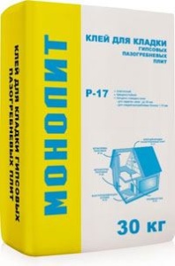 Купить на centrosnab.ru Клей гипсовый для пазогребневых плит Р-17 Монолит, 30 кг по цене от 239,00 руб.!