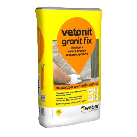 Клей для керамогранита крупного формата Vetonit granit fix, 25 кг