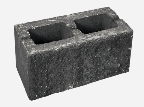 Блок декоративный "Рваный камень" 390х190х188 мм (2-сторонний) черный