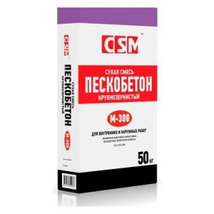 Купить на centrosnab.ru Сухая смесь Пескобетон М300 CSM (ЦСМ), 50кг по цене от 165,00 руб.!